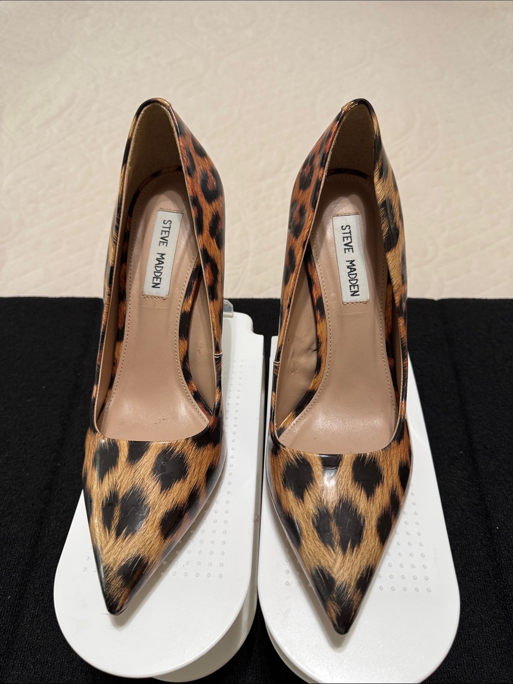 Steve Madden Leopard-Print Pointed Pumps - Tan/Black 8.5
